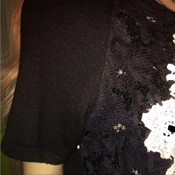 ST JOHN Cocktail dress & matching jacket glass beads, lace, sequins - Picture 8 of 10